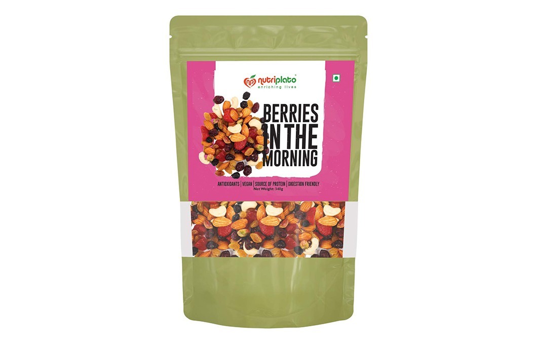 Nutriplato Nuts Raisins & Berries Trial Mix Berries In The Morning   Pack  340 grams